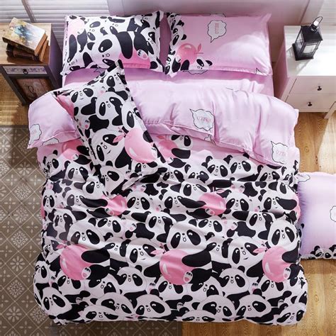 Wholesale sheet set bed sheet sets wholesale 100% cotton 3cm stripe hotel fitted bed sheet set used for 5 star hotel knitted bed sheet. Wholesale B&W Panda Bedding Set Cotton Bed Sheet/Bedspread ...