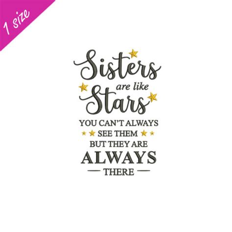 Sisters Are Like Stars Rg Embroidery Designs