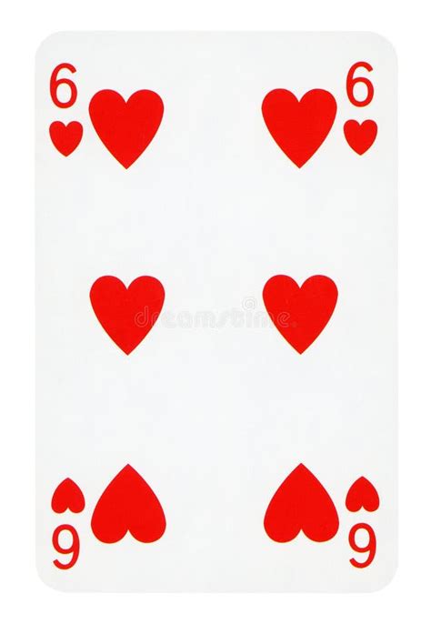 Six Of Hearts Playing Card Isolated On White Stock Photo Image Of