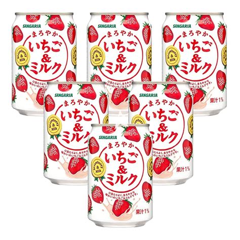 Sangaria Strawberry Milk Drink Maroyaka Ichigo Miruku 275ml 6 Cans