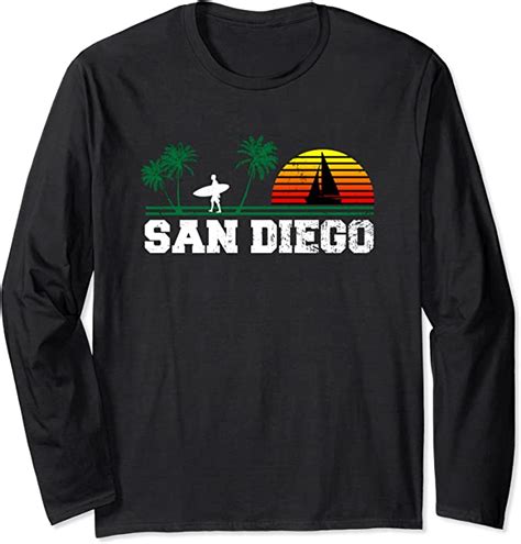 San Diego Shirt Distressed Surfing Ca T Souvenir Long