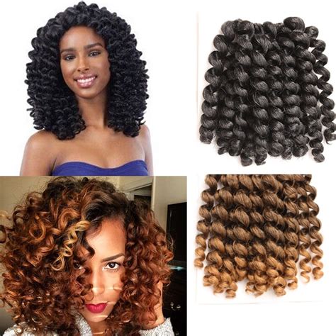 8 10 Inch Wand Curl Crochet Hair Extensions Ombre Crochet Braids Senegalese Twist Synthetic
