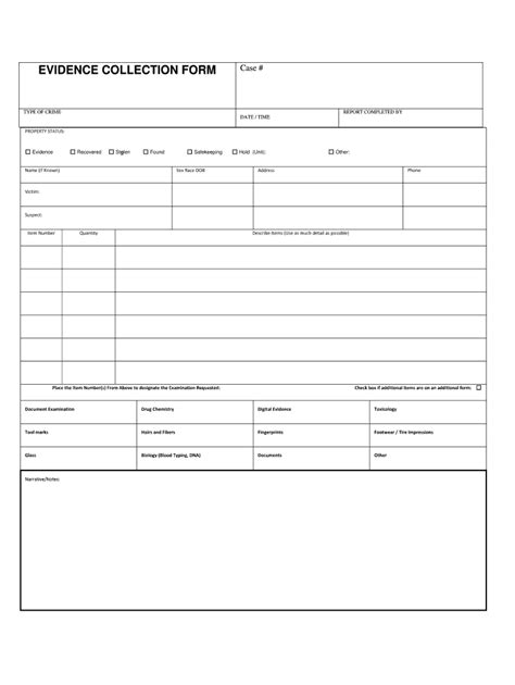 Evidence Collection Form Fill Out And Sign Online Dochub