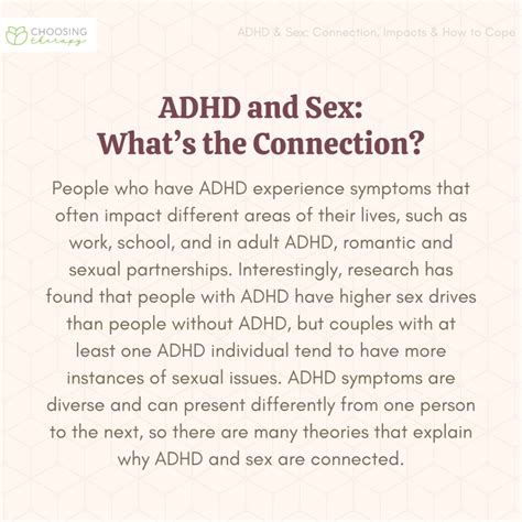 how adhd impacts your sex life