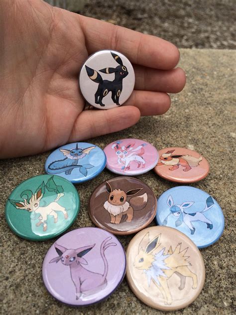 Eevee Buttons Eevee Pins Pokémon Eevee Evolutions Pins Set Of Etsy