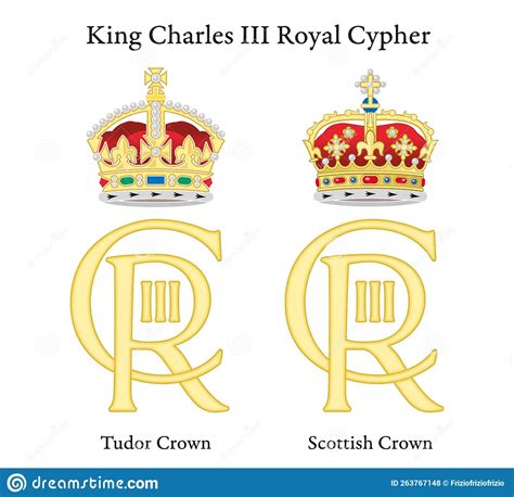 New Royal Cypher Of The King Charles Third With Tudor Crown And