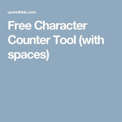Free Character Counter Tool (with spaces) | Character counter, Free ...