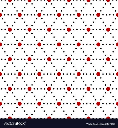 Black White Red Dotted Triangles Lattice Simple Vector Image