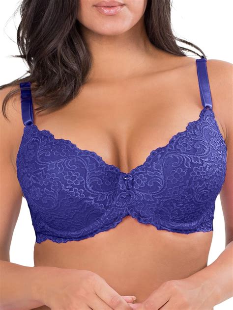 Smart Sexy Women S Plus Size Curvy Signature Lace Push Up Bra With Added Support Indigo 36dd
