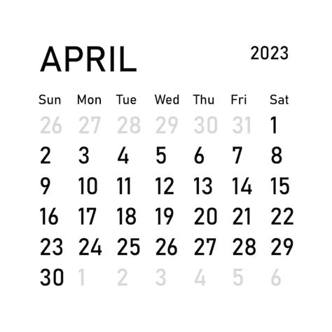 Klasyczny Kalendarz Miesięczny Na Rok 2023 Kalendarz W Stylu