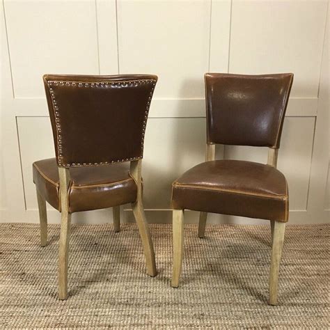 Leather Studded Dining Chair Vintage Cheroot Pair By Cowshed Interiors