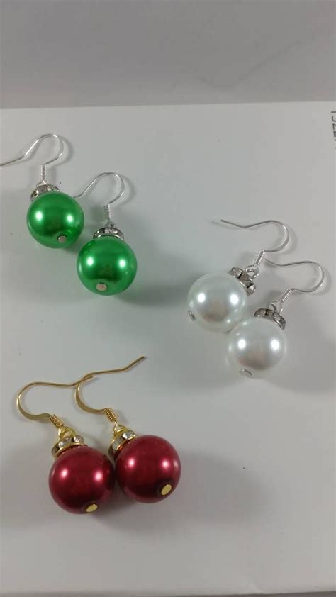 Ornament Earrings Christmas Ball Earrings Christmas Ball Etsy