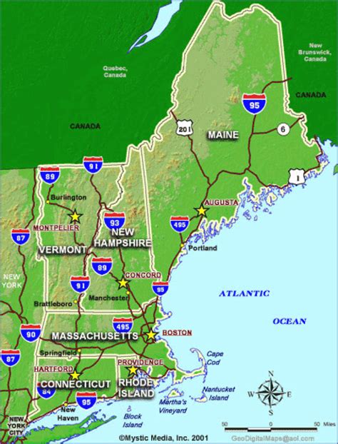 Map Of Rhode Island And Surrounding States Printable Map