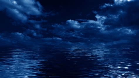 Wallpaper Blue Sea Clouds Night 5120x2880 Uhd 5k Picture