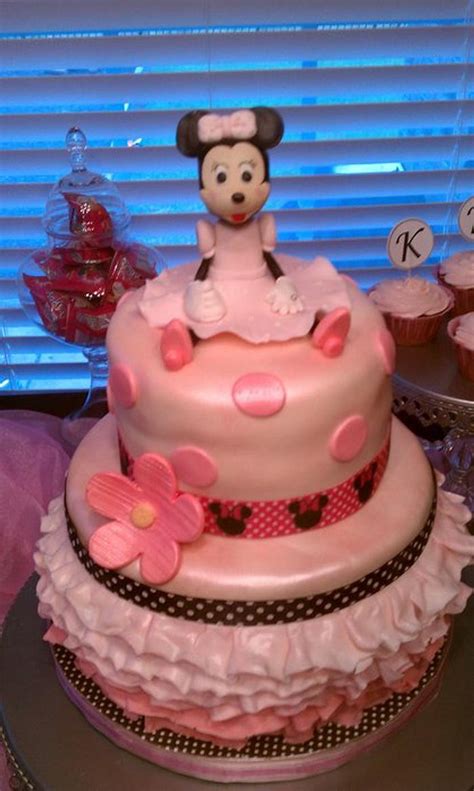 Minnie Mouse Ruffled Cake Decorated Cake By Kim Hood Cakesdecor