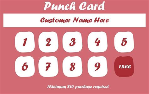 50 punch card templates for every business boost in business punch card template free