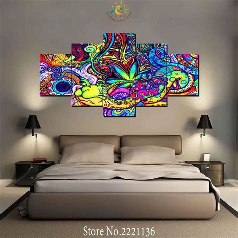 3 4 5 Pieces Image Gallery Trippy Modern Wall Art Canvas Printed