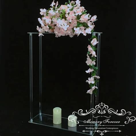 6pcs Acrylic Rectangle Stand Geometric Vase Clear Centrepiece Tall