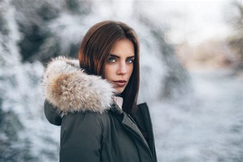 Baggrunde Ansigt Kvinder Udend Rs Model Portr T Dybdeskarphed Sne Vinter Sweater Mode