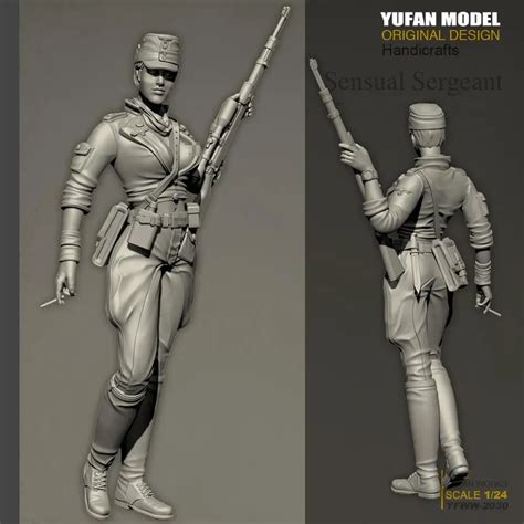 124 Scale H75mm Sci Fi Star Female Soldier Unpainted Model Kits