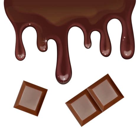 Realistic Vector Illustration Of Melted Chocolate Dripping
