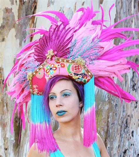 Pink Feather Showgirl Headdress Las Vegas Showgirl Dance Costume