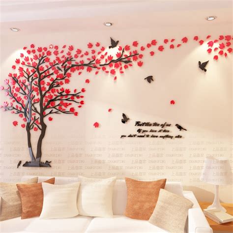Lovers Tree Acrylic Crystal Wall 3d Stickers Diy Decoration Art Wall