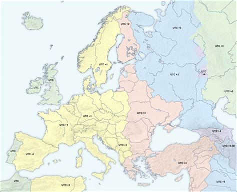 Europe Time Zones 2004