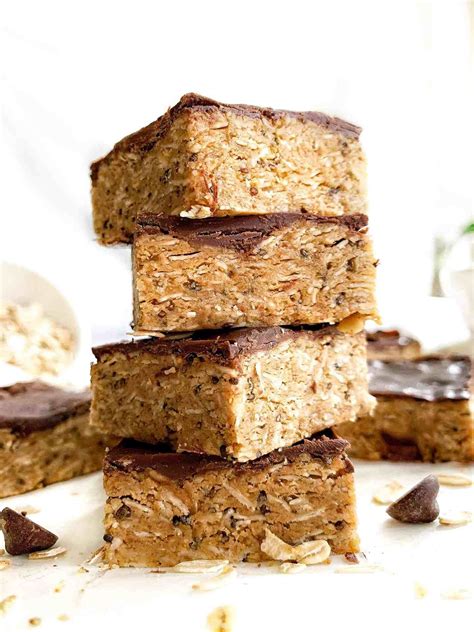 Peanut Butter Oatmeal Protein Bars Healthy No Bake Recipe Recipe In