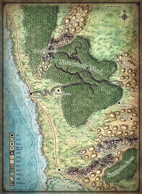 Neverwinter Map Fantasy World Map Fantasy Map Hex Map