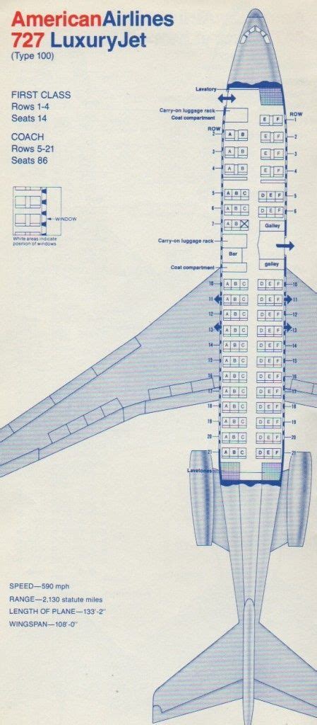 American Airlines Boeing 727 Seating Chart On This Aircraft There