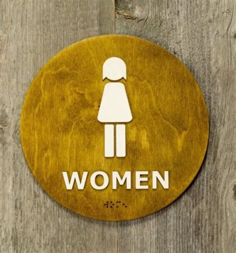 women restroom toilet door sign with braille dots restroom door sign wc 25 00 picclick