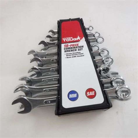 Hyper Tough 18 Piece Combination Wrench Set Metric And Sae Dutch Goat