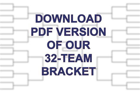 Printable 32 Team Bracket Single Elimination Tournament Interbasket