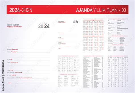 Vetor de Türkce Takvim Ajanda ve Yillik Plan 2024 Translation