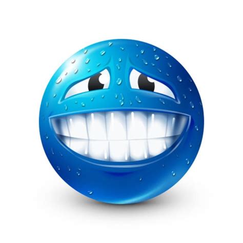 Bluemoji Uncomfortable Smile Blue Emoji Blue Emoji Funny Emoji