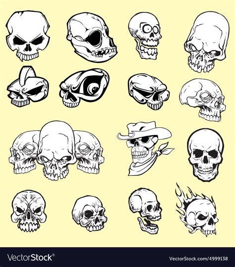 Skulls Cartoon Royalty Free Vector Image Vectorstock