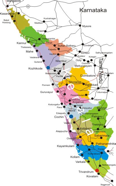 This is a map of kerala, you can show street map of kerala, show satellite imagery(with street names, without street names) and show street map with terrain, enable panoramio. What are top cities in Kerala to invest in the real estate market? - Quora