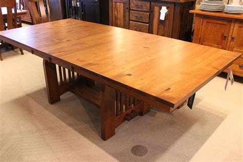 Brown Maple Shaker Dining Table With Two Leaves Redekers Furniture