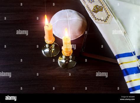 Shabbat Shalom Traditional Jewish Sabbath Matzah And Wine Ritual