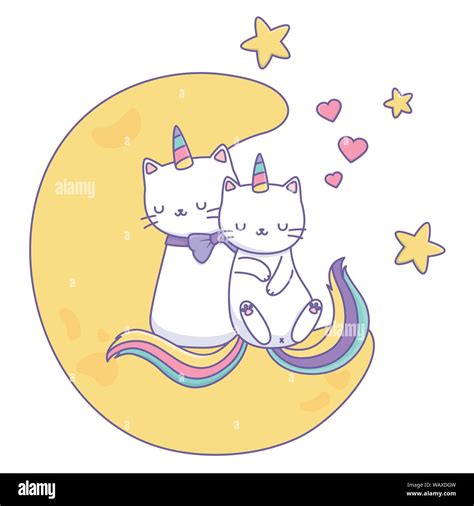 Unicorn Cats Cartoons Design Magic Fantasy Fairytale Childhood And
