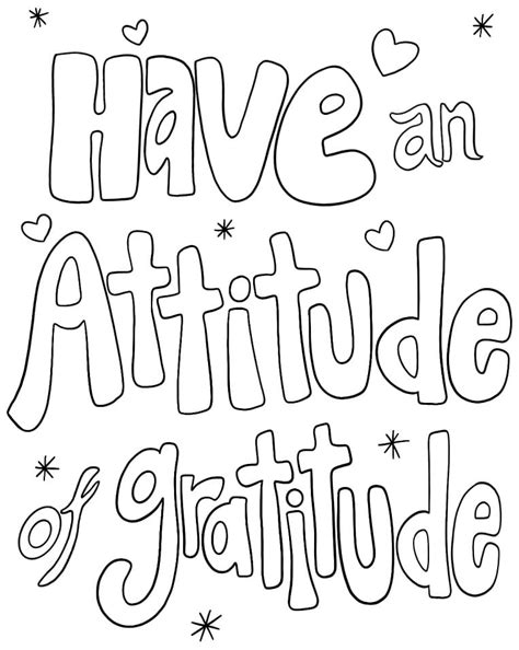 Printable Have An Attitude Of Gratitude Coloring Page Printable