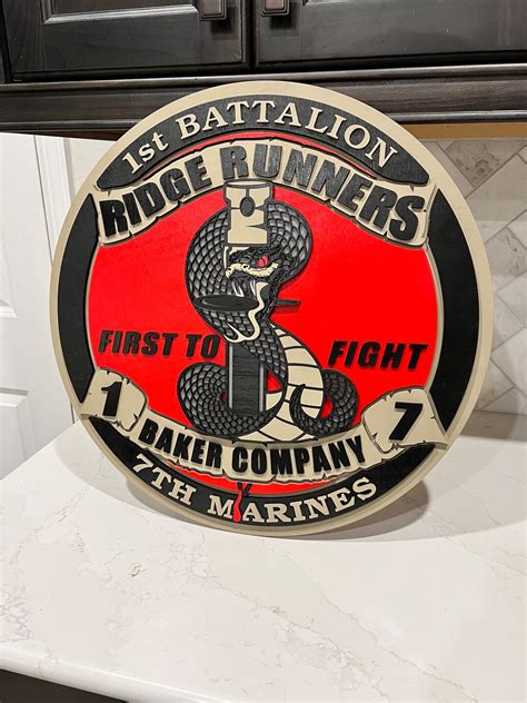 Usmc Infantry 1st Battalion 7th Marines Baker Company 20 Wall Sign Etsy