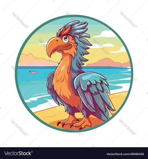Hippogriff Cute Funny Cartoon Kawaii Colorful Vector Image