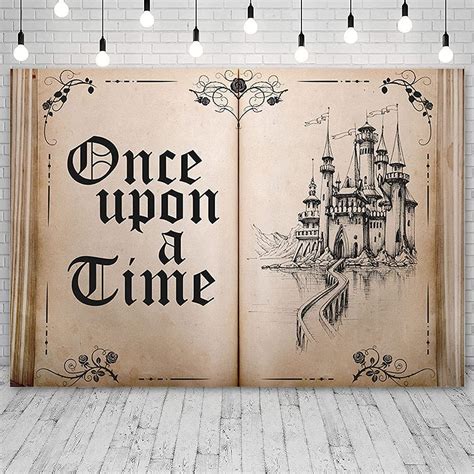 Ablin 7x5ft Fairy Tale Books Backdrop Old Opening Book Once Upon A Time Ancient Castle Princess