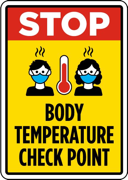 Stop Body Temperature Check Point Sign Claim Your 10 Discount