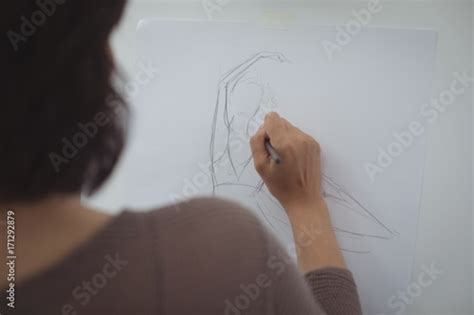 Artist Drawing Sketch On Canvas Stock Photo And Royalty Free Images