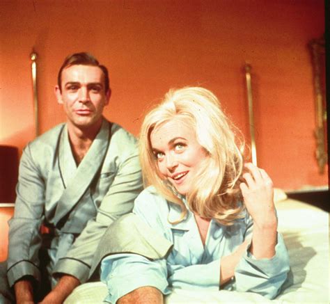 Sean Connery And Shirley Eaton On The Set Of Goldfinger Circa 1963
