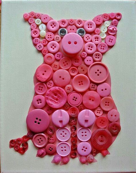 Pin By Boyer On Crafts In 2022 Button Crafts Pig Crafts Craft Kits