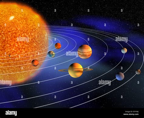 Schéma Des Planètes Du Système Solaire 3d Render Photo Stock Alamy